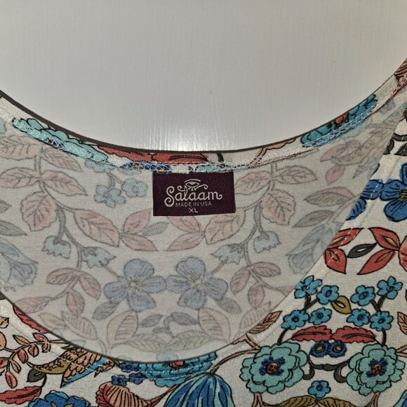 Lovely Salaam XL Floral Dress, NWOT, 3/4 sleeve, White with Floral Pattern - Picture 3 of 3